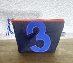 wasserdichtes Airtextäschchen in dunkelblau mit blauer 3